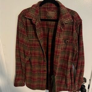 Orvis Red and Green Plaid Shirt